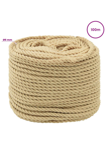 Corda multiuso 6 mm 100 m Naturale PP 240 kg Carico massimo