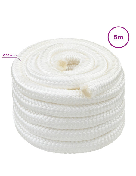 Corda multiuso 60 mm 5 m Bianco PP 21600 kg Carico massimo