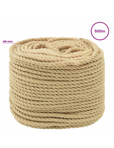 Corda multiuso 6 mm 500 m Naturale PP 240 kg Carico massimo