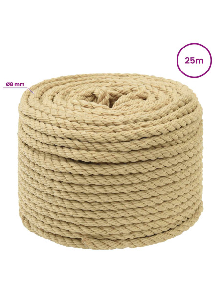 Corda multiuso 8 mm 25 m Naturale PP 420 kg Carico massimo