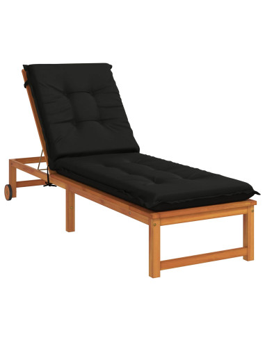 Cuscino per Lettino GEMERT 100% Poliestere Nero 190 x 50 x 9 cm