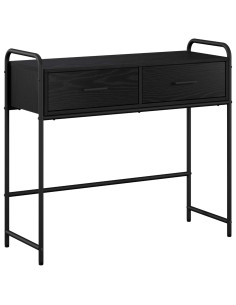 Tavolo consolle Rovere Nero 90 x 33 x 80,5 cm 2