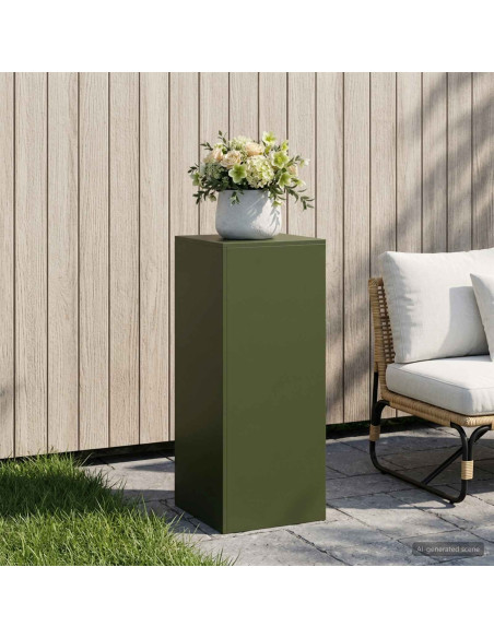 Supporto per piante Verde Oliva 40 x 40 x 100 cm Acciaio Corten