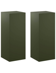 Supporto per piante 2 pcs Verde Oliva 40 x 40 x 100 cm Acciaio 2