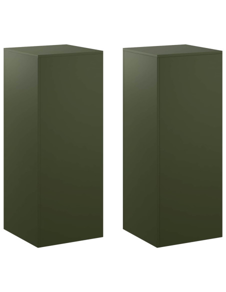 Supporto per piante 2 pcs Verde Oliva 40 x 40 x 100 cm Acciaio