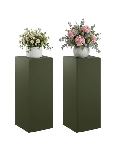 Supporto per piante 2 pcs Verde Oliva 40 x 40 x 100 cm Acciaio