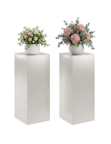 Supporto per piante 2 pcs Argento 40 x 40 x 100 cm Acciaio