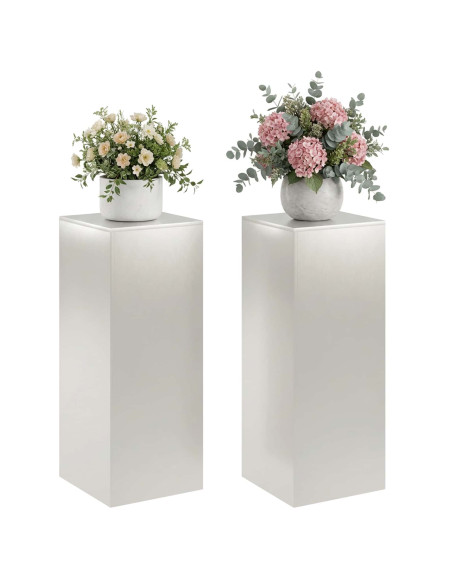 Supporto per piante 2 pcs Argento 40 x 40 x 100 cm Acciaio