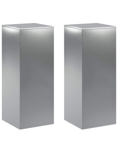 Supporto per piante 2 pcs Argento 40 x 40 x 100 cm Acciaio Inox 2