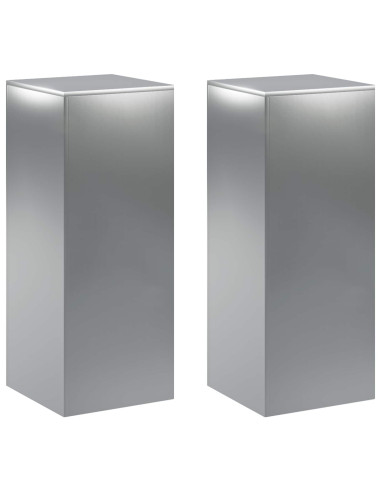 Supporto per piante 2 pcs Argento 40 x 40 x 100 cm Acciaio Inox