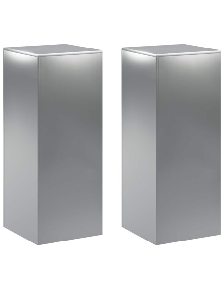 Supporto per piante 2 pcs Argento 40 x 40 x 100 cm Acciaio Inox