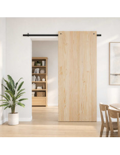 Kit di ferramenta per porta scorrevole 200 cm Acciaio Nero
