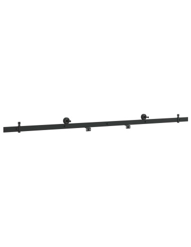 Kit di ferramenta per porta scorrevole 200 cm Acciaio Nero