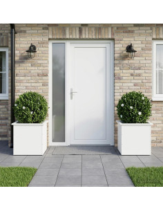Fioriera da giardino con LED 2 pz Bianco 50 x 50 x 48 cm