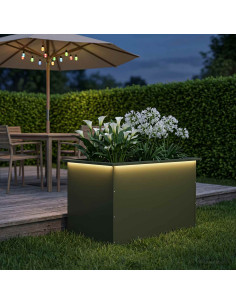 Fioriera da giardino con LED Verde Oliva 50 x 80 x 48 cm