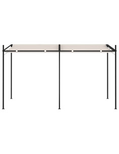 Gazebo con Tetto Retrattile 400x300x233 cm Crema