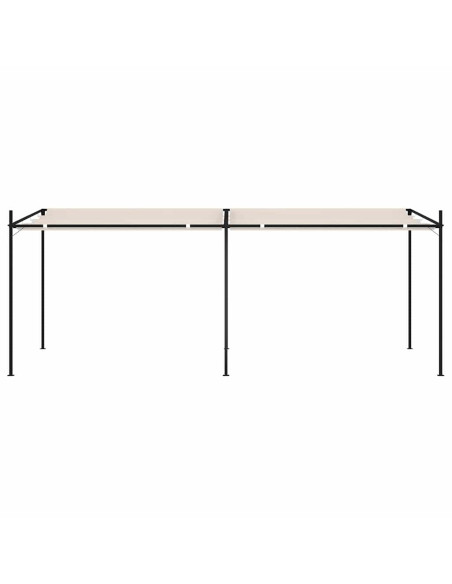 Gazebo con Tetto Retrattile 600x300x233 cm Crema