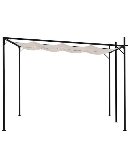 Gazebo con Tetto Retrattile 400x300x233 cm Crema