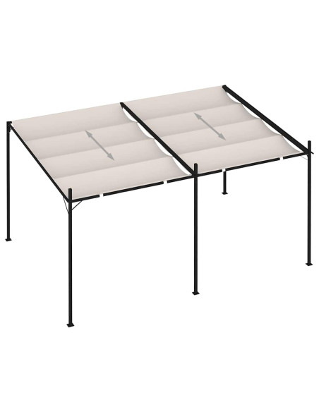 Gazebo con Tetto Retrattile 400x300x233 cm Crema