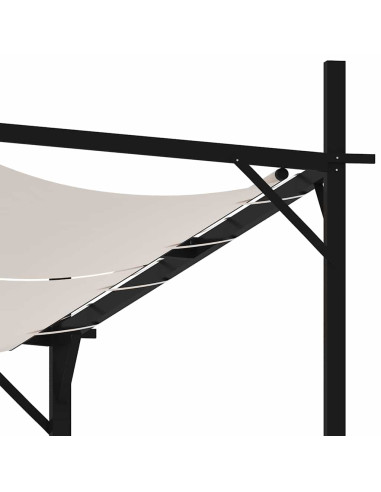 Gazebo con Tetto Retrattile 400x300x233 cm Crema