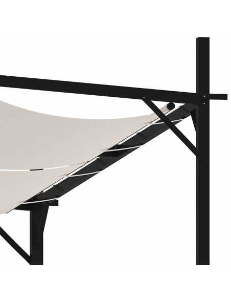 Gazebo con Tetto Retrattile 400x300x233 cm Crema