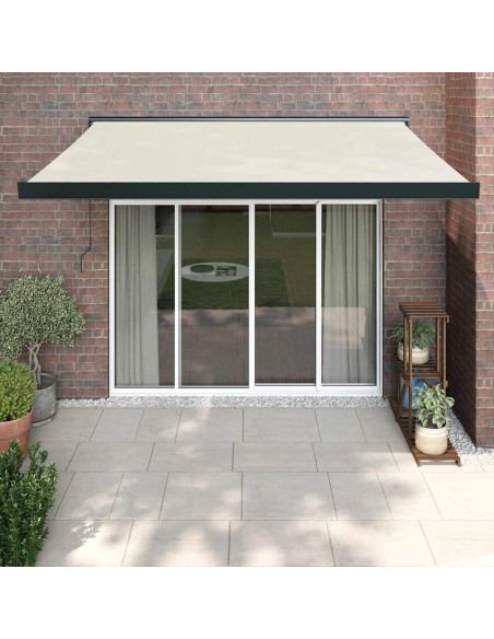 Tenda da Sole Retrattile Crema 3,5x2,5 m in Tessuto e Alluminio