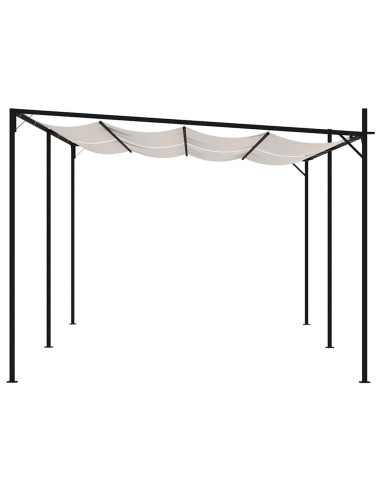 Gazebo con Tetto Retrattile 600x300x233 cm Crema
