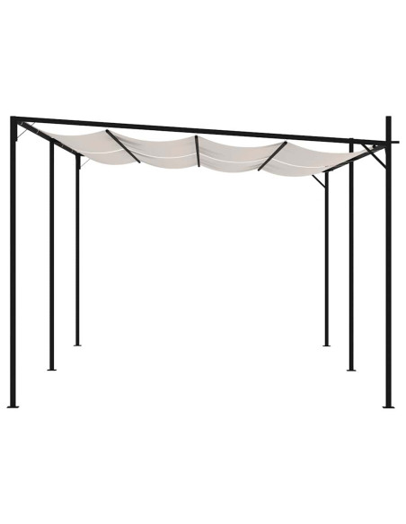Gazebo con Tetto Retrattile 600x300x233 cm Crema