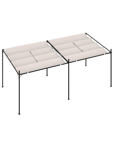 Gazebo con Tetto Retrattile 600x300x233 cm Crema