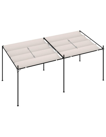 Gazebo con Tetto Retrattile 600x300x233 cm Crema