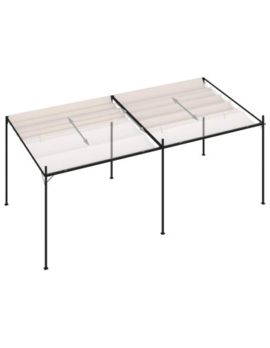 Gazebo con Tetto Retrattile 600x300x233 cm Crema