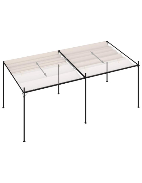 Gazebo con Tetto Retrattile 600x300x233 cm Crema