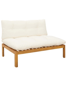 Divano Medio da Giardino Naturale e Bianco Crema 2