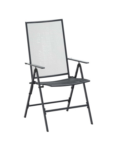 Set da Pranzo per Giardino 9 pz Antracite Rete e Acciaio