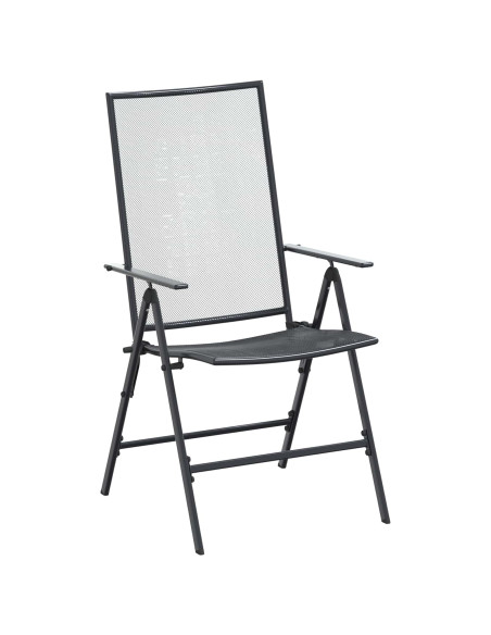 Set da Pranzo per Giardino 9 pz Antracite Rete e Acciaio