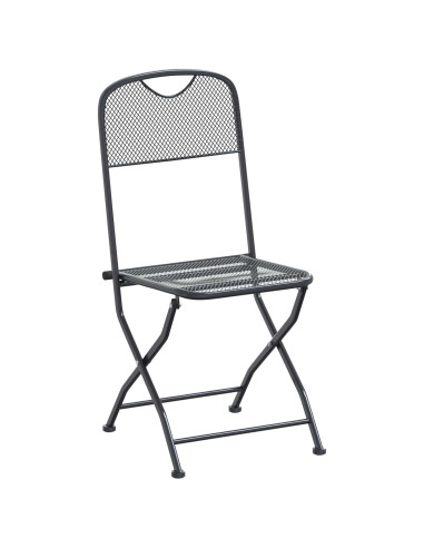 Set da Pranzo per Giardino 9 pz Antracite Rete e Acciaio