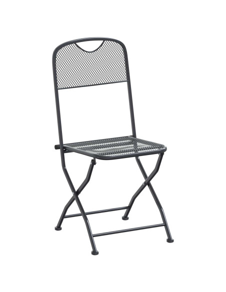 Set da Pranzo per Giardino 9 pz Antracite Rete e Acciaio