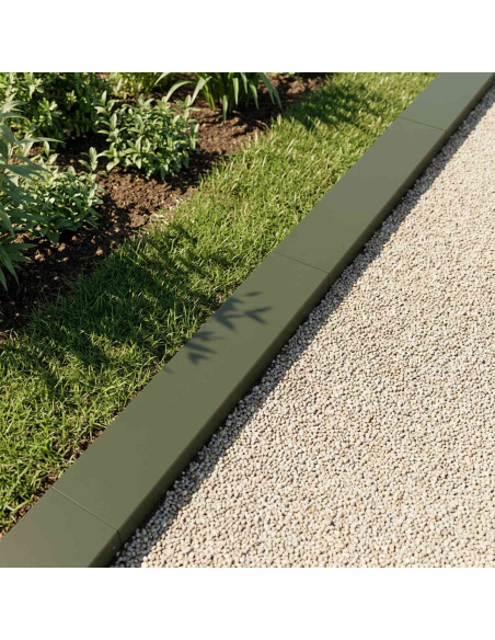 Profilo di copertura per giardino 2 pz 100 x 15 x 5 cm Acciaio