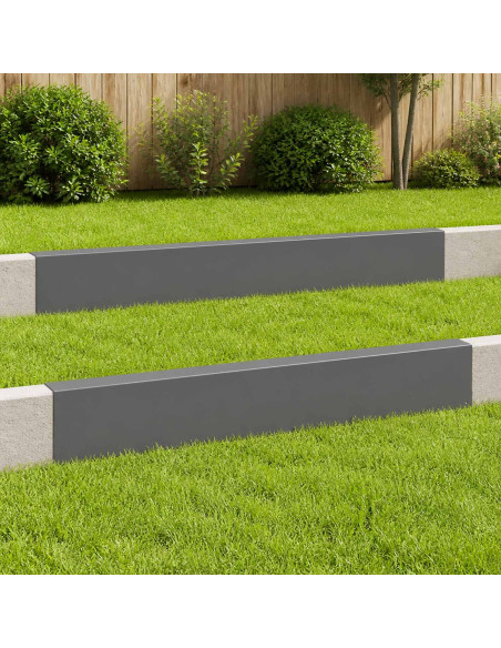 Profilo di copertura per giardino 2 pz 100 x 5 x 15 cm Acciaio