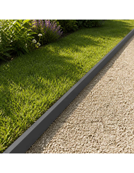 Profilo di copertura per giardino 2 pz 100 x 5 x 5 cm Acciaio