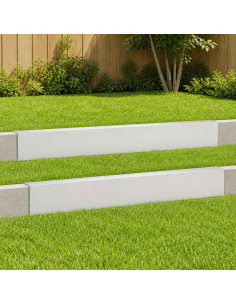 Profilo di copertura per giardino 2 pz 100 x 6 x 15 cm Acciaio