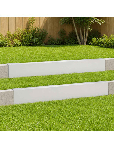 Profilo di copertura per giardino 2 pz 100 x 6 x 15 cm Acciaio