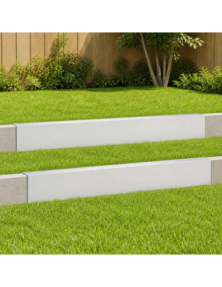 Profilo di copertura per giardino 2 pz 100 x 6 x 15 cm Acciaio