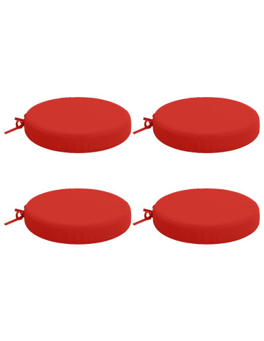 Cuscini per Seduta SOEST 4 pz 100% Poliestere Rosso Ø 35 x 7 cm