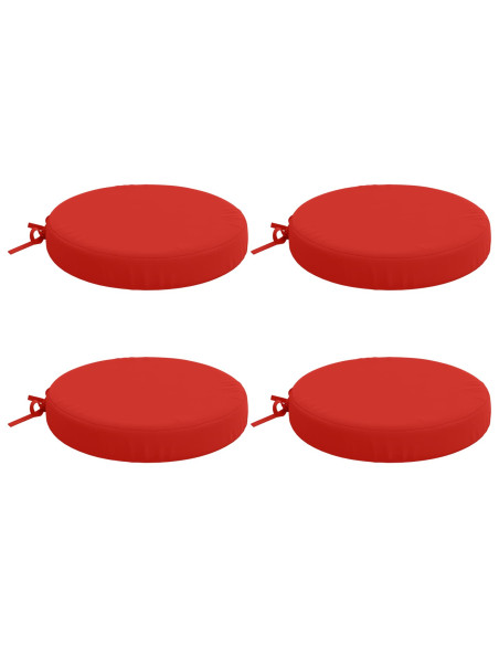 Cuscini per Seduta SOEST 4 pz 100% Poliestere Rosso Ø 35 x 7 cm