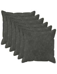 Federa 6 pcs HOUTEN Antracite 70 x 70 cm Fleece in microfibra