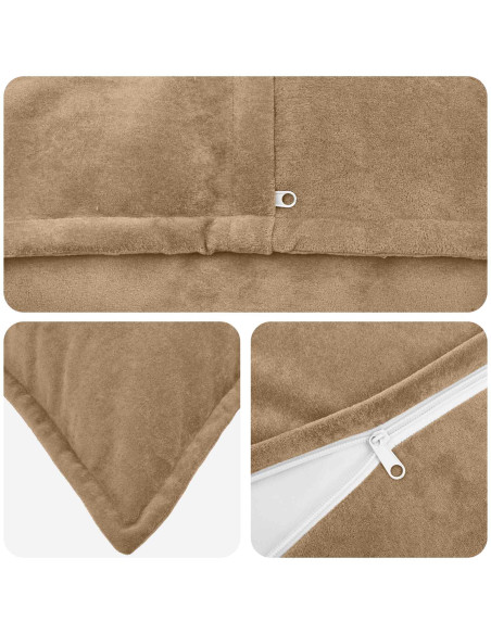 Federa 2 pcs HOUTEN Tortora 70 x 70 cm Fleece in microfibra
