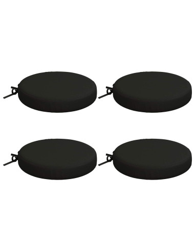 Cuscini per Seduta SOEST 4 pz 100% Poliestere Nero Ø 35 x 7 cm
