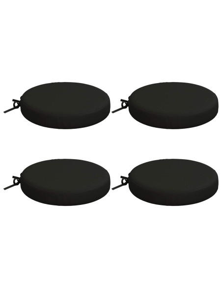 Cuscini per Seduta SOEST 4 pz 100% Poliestere Nero Ø 35 x 7 cm
