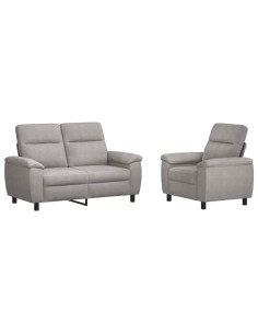 Set di divani 2 pcs Grigio Nuvola Tessuto 2